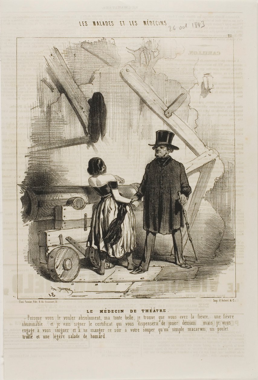 Der Theaterarzt (Tafel 25) von Charles Emile Jacque
