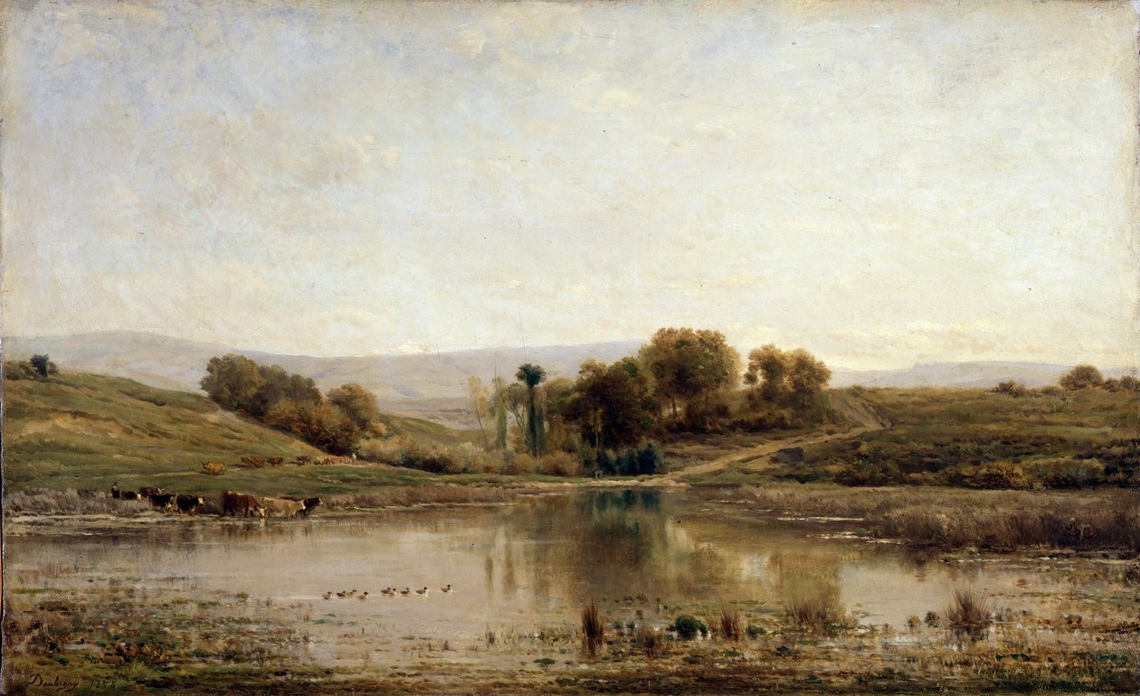 Ein Teich, 1858 von Charles Francois Daubigny