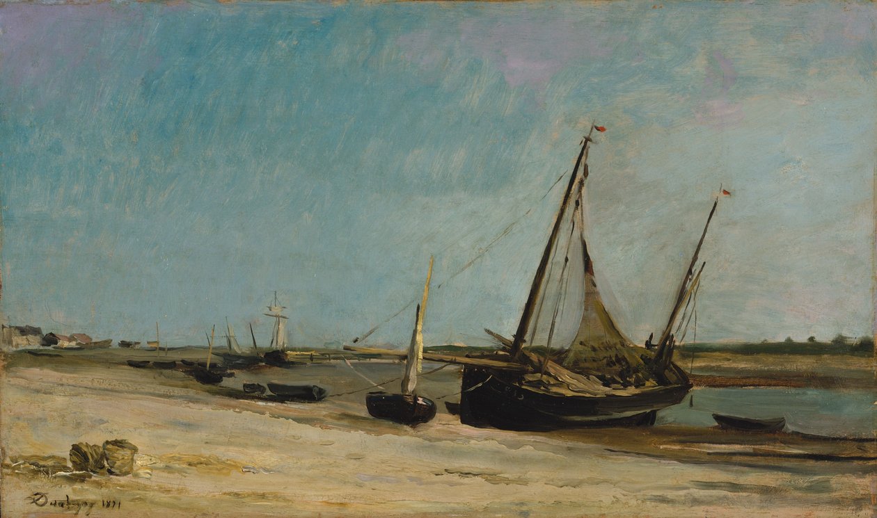 Boote an der Küste bei Étaples von Charles Francois Daubigny