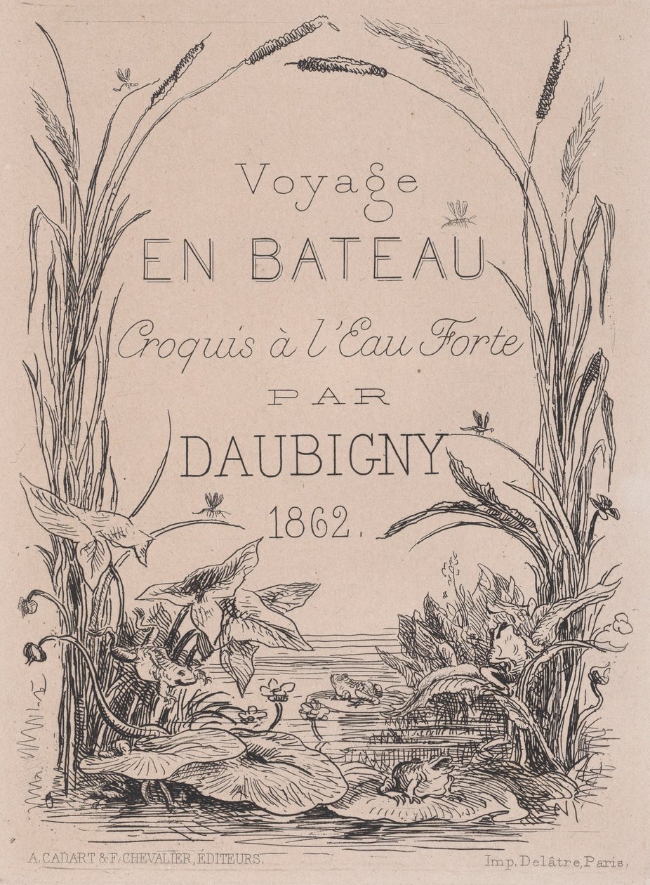 Frontispiz, Voyage en bateau, 1862 von Charles Francois Daubigny