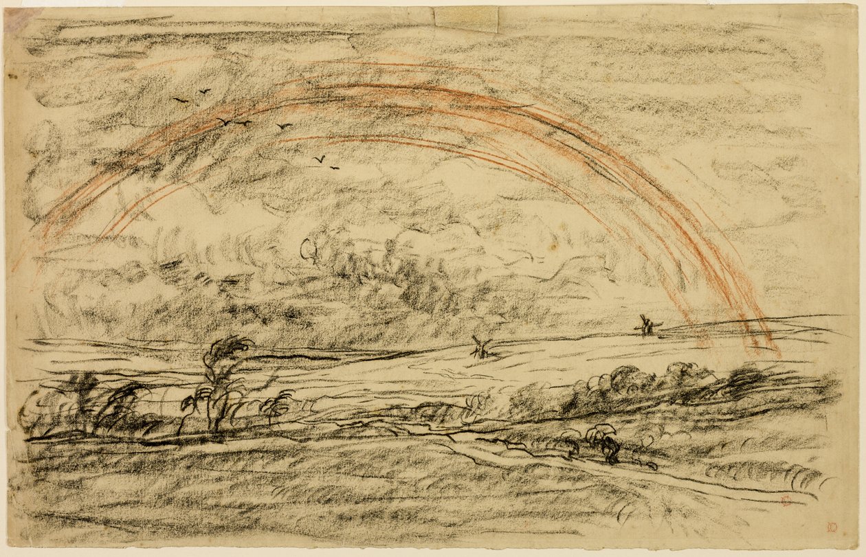 Landschaft mit einem Regenbogen von Charles Francois Daubigny