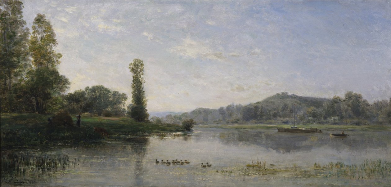 Landschaft mit einem Fluss, 1860 von Charles Francois Daubigny