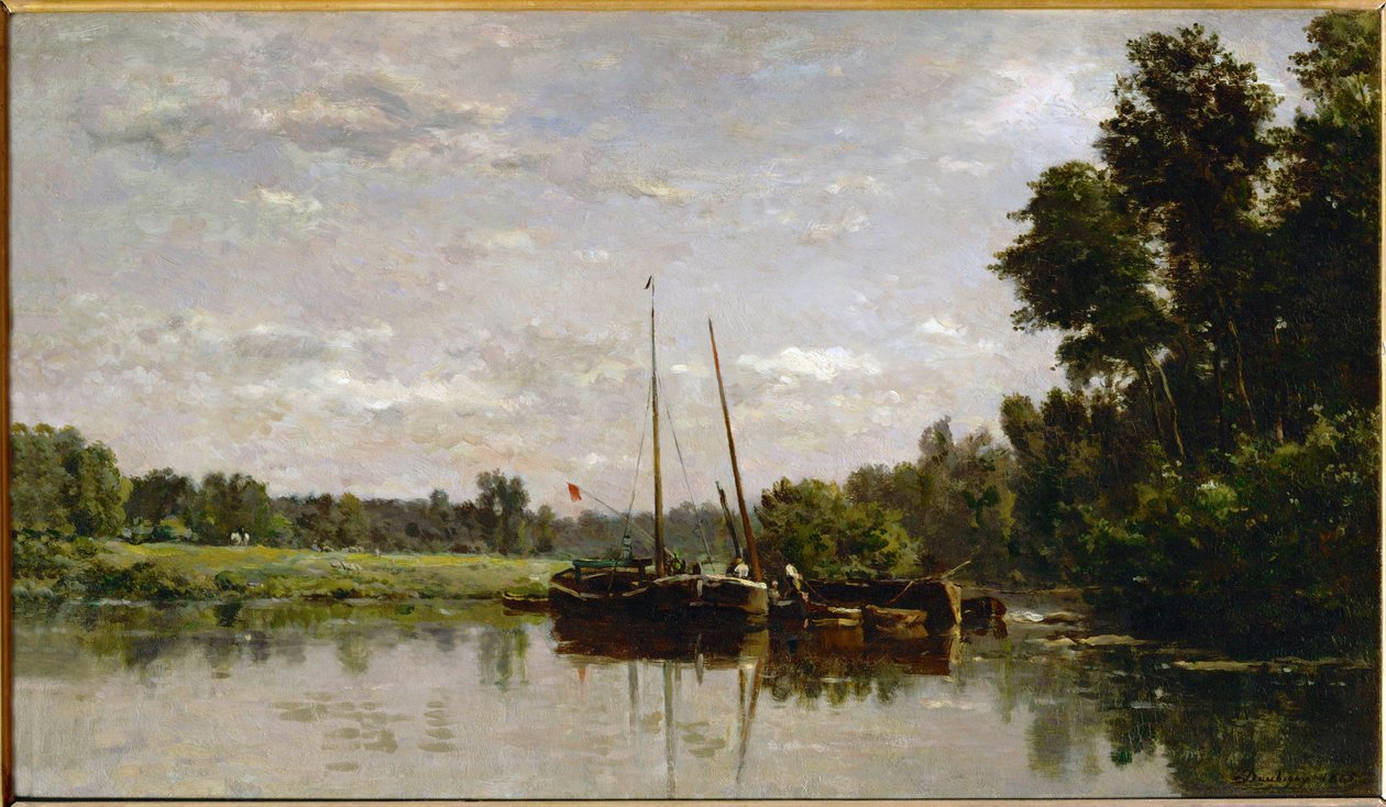 Die Lastkähne von Charles Francois Daubigny