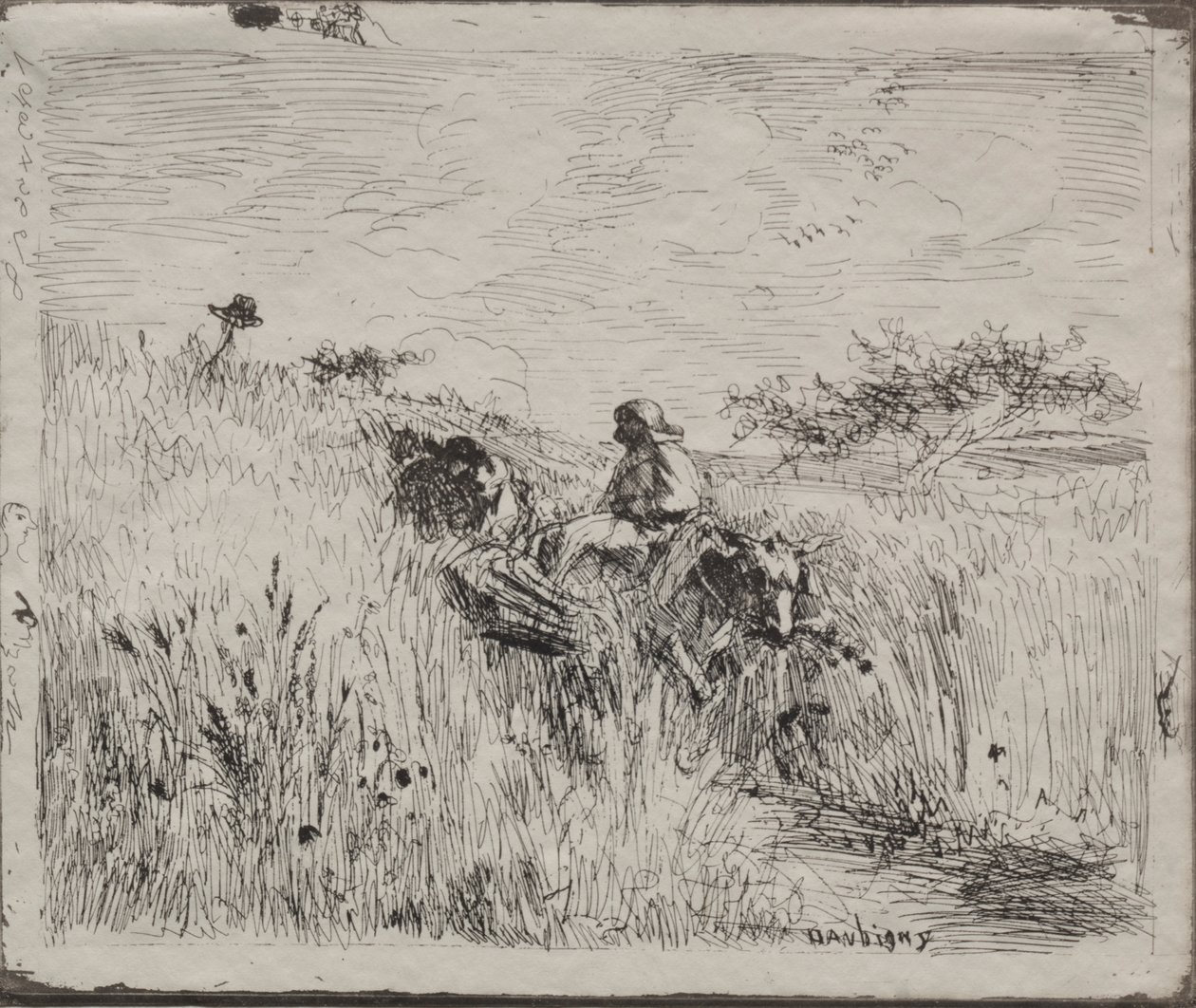 Pfad durch das Kornfeld von Charles Francois Daubigny