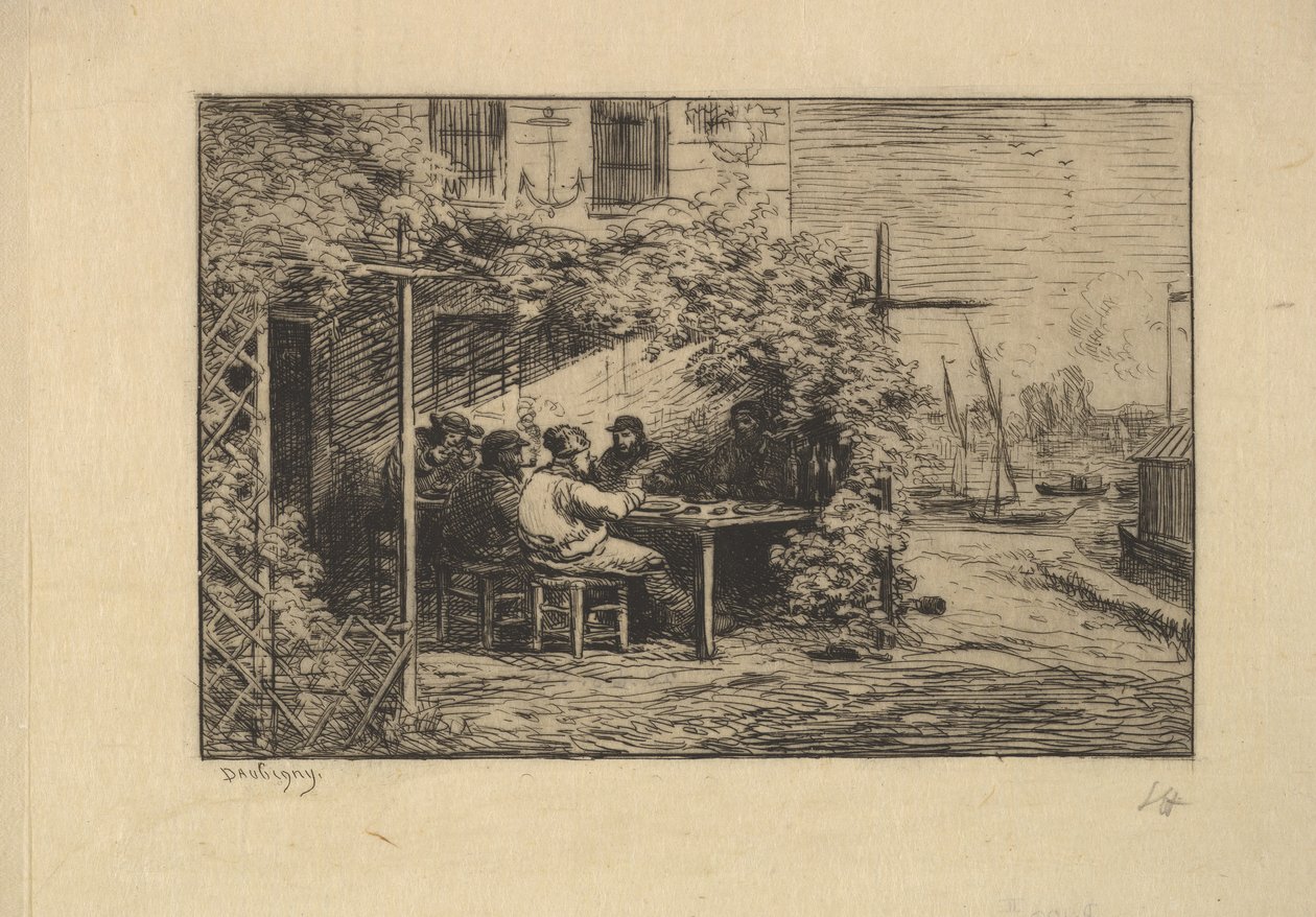 Das Abschiedsfrühstück in Asnières von Charles Francois Daubigny