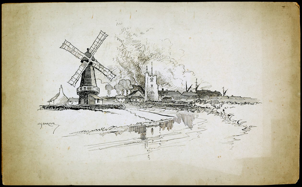 Wellington Windmühle, Barking, Greater London von Charles George Harper