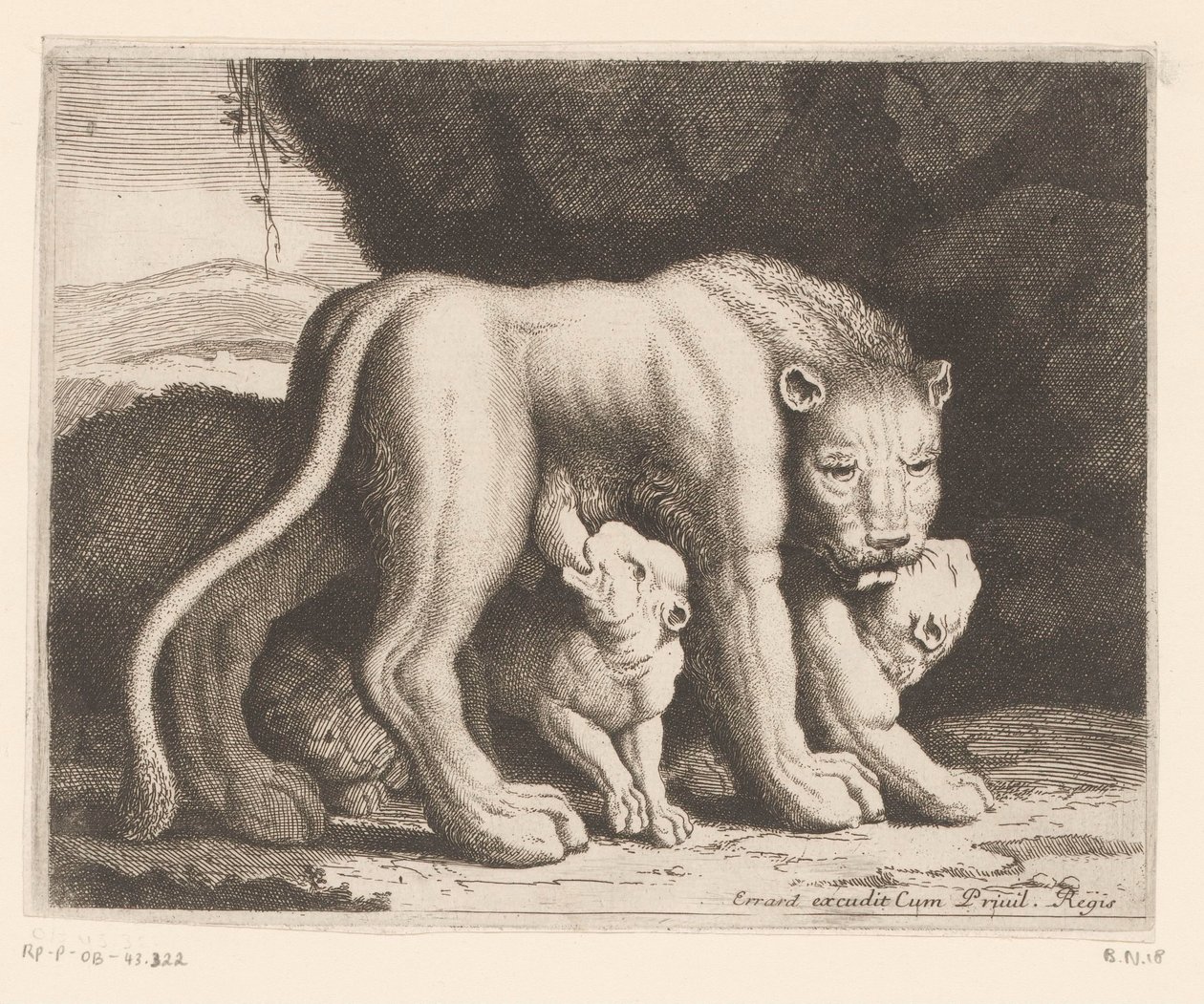 Säugende Löwin von Charles II Errard (attributed to)