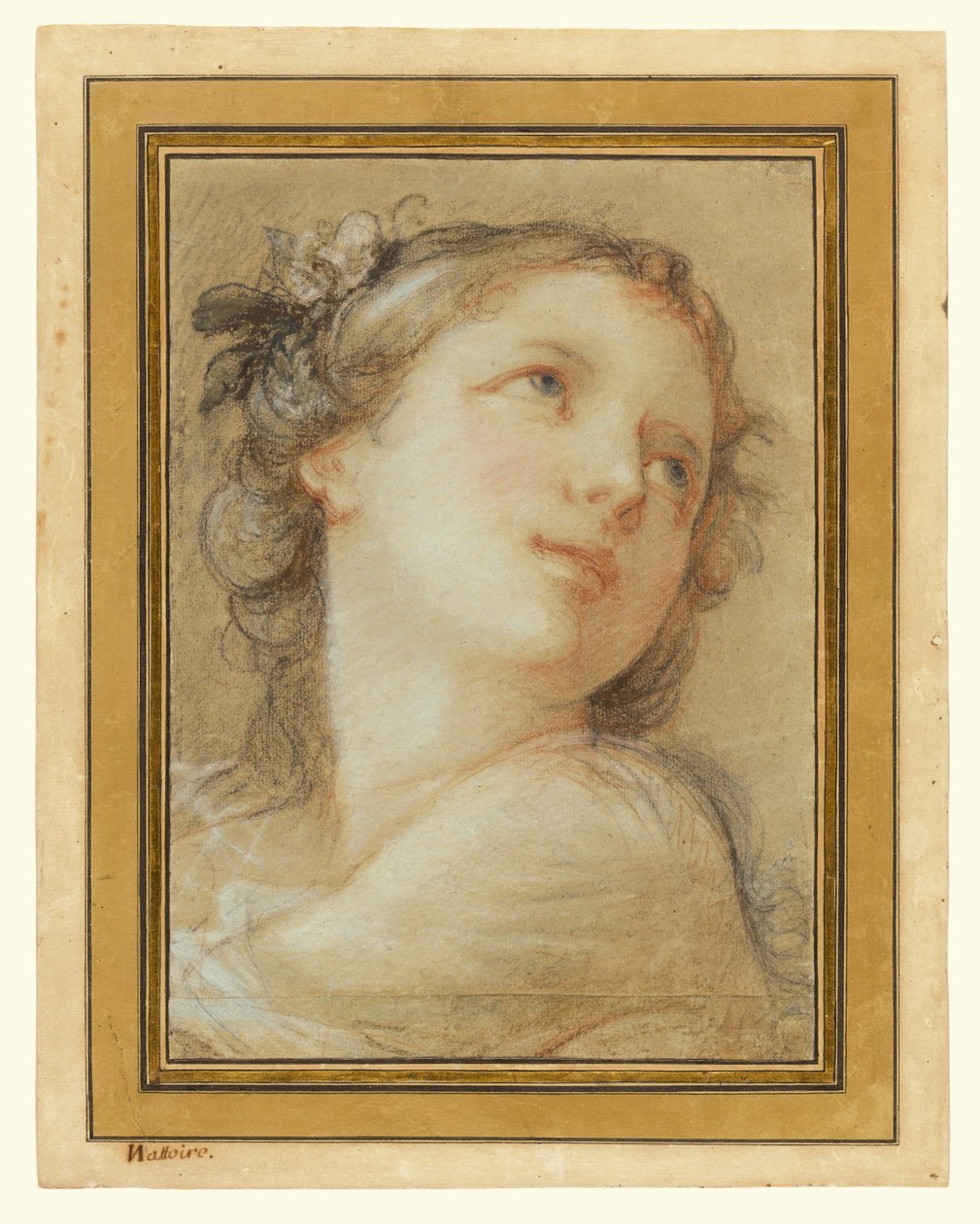 Kopf einer Bacchantin von Charles Joseph Natoire