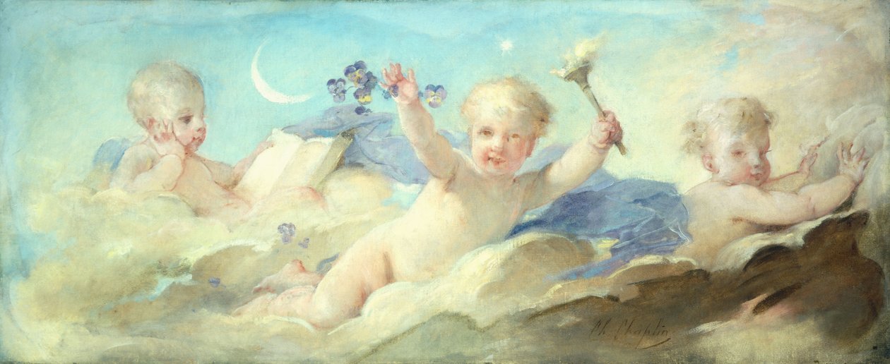 Putti, die in den Wolken tollen von Charles Joshua Chaplin