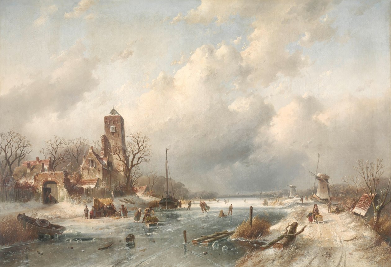 Winterszene von Charles Leickert