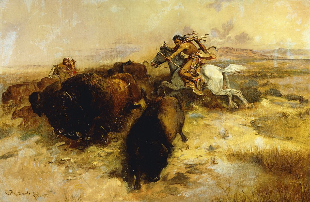 Büffeljagd, 1897 von Charles Marion Russell