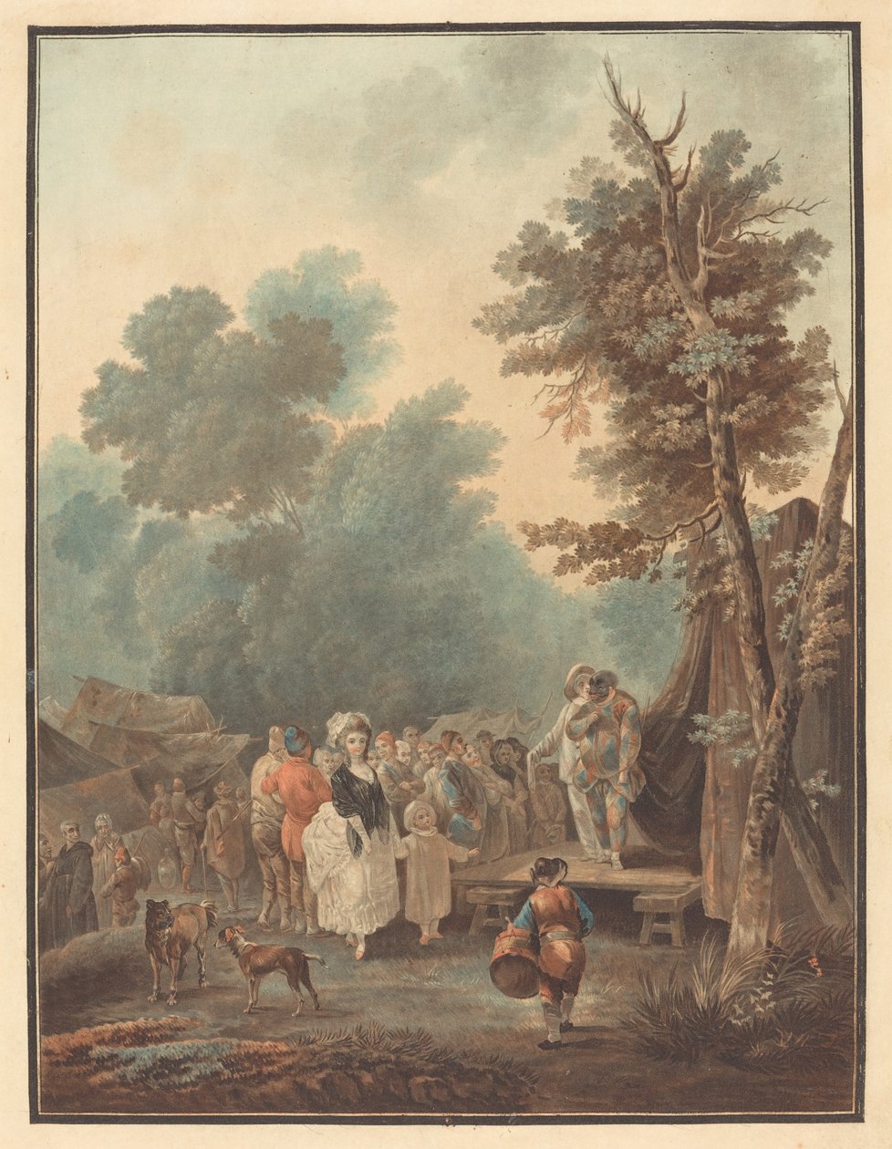 Dorffest von Charles Melchior Descourtis after Nicolas Antoine Taunay