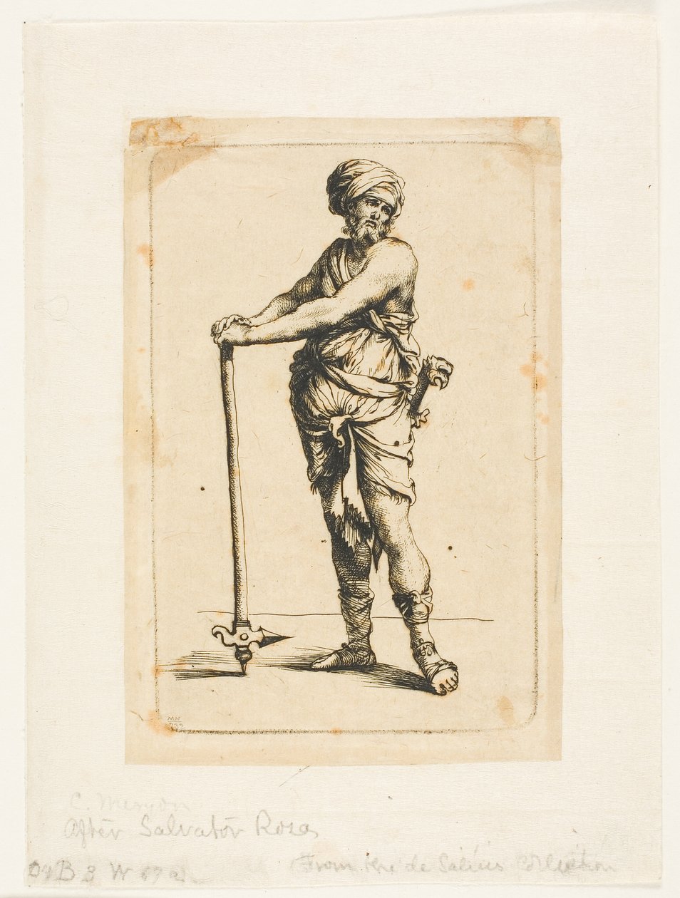 Ein Soldat stehend, Frontalansicht von Charles Meryon