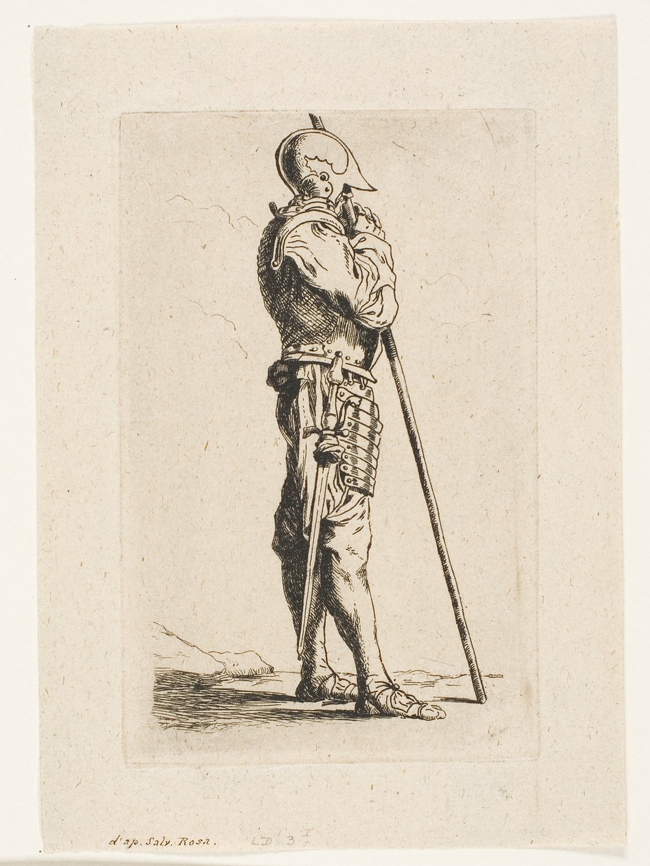 Ein Soldat im Profil stehend von Charles Meryon