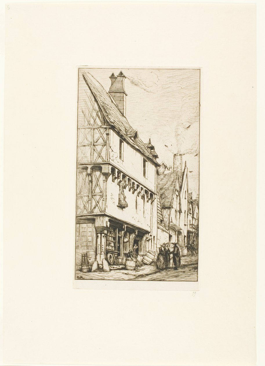 Ein altes Haus in Bourges von Charles Meryon