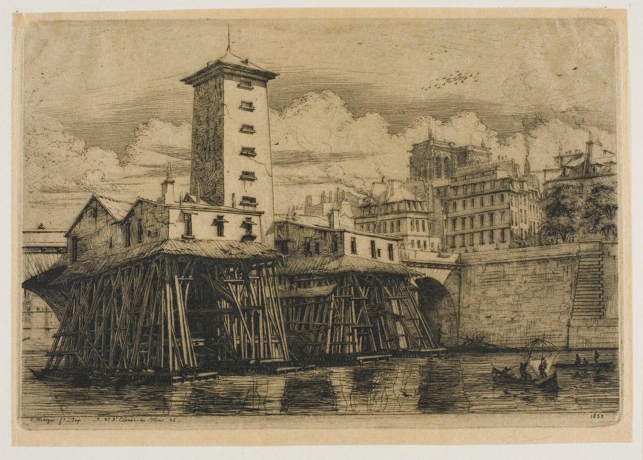 Die Notre-Dame-Pumpe, Paris von Charles Meryon