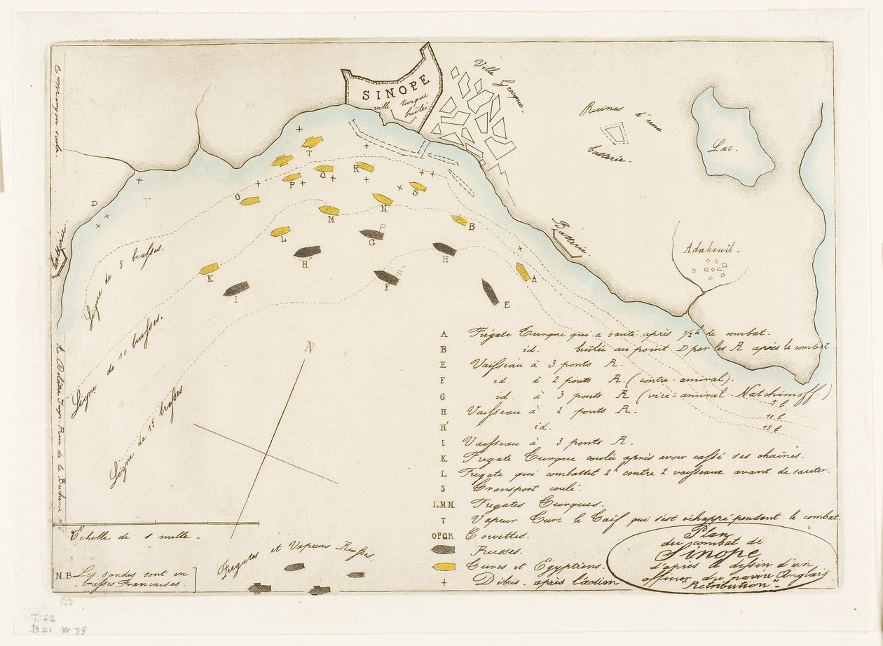 Plan der Schlacht von Sinope von Charles Meryon