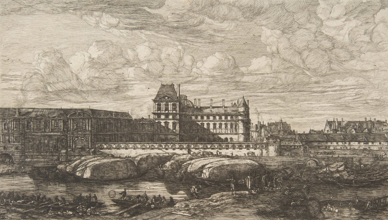 Der alte Louvre, Paris, nach Zeeman, 1865-66 von Charles Meryon