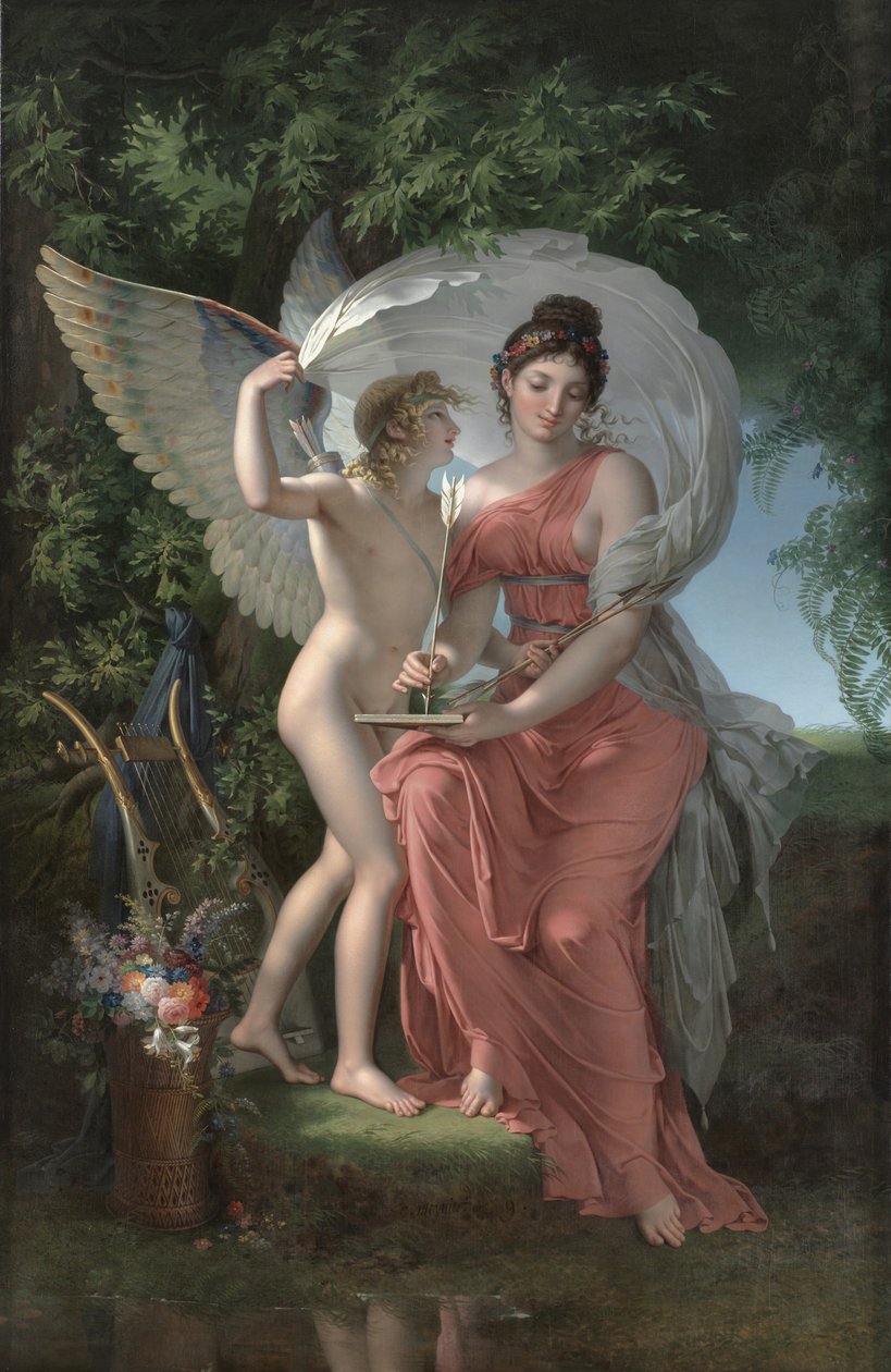 Erato, Muse der lyrischen Dichtung von Charles Meynier