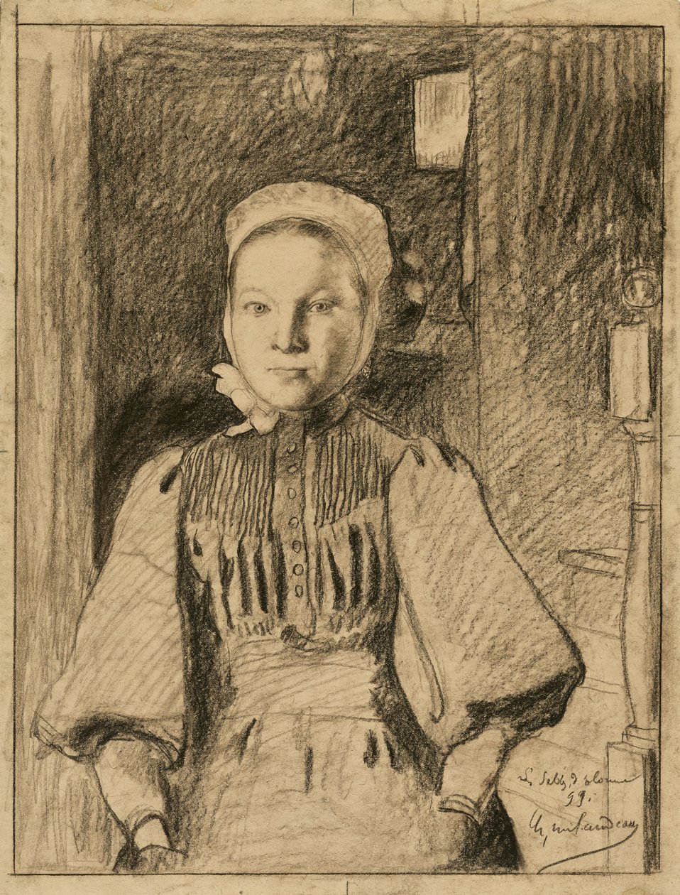 Ein junges Bauernmädchen aus der Vendée von Charles Milcendeau
