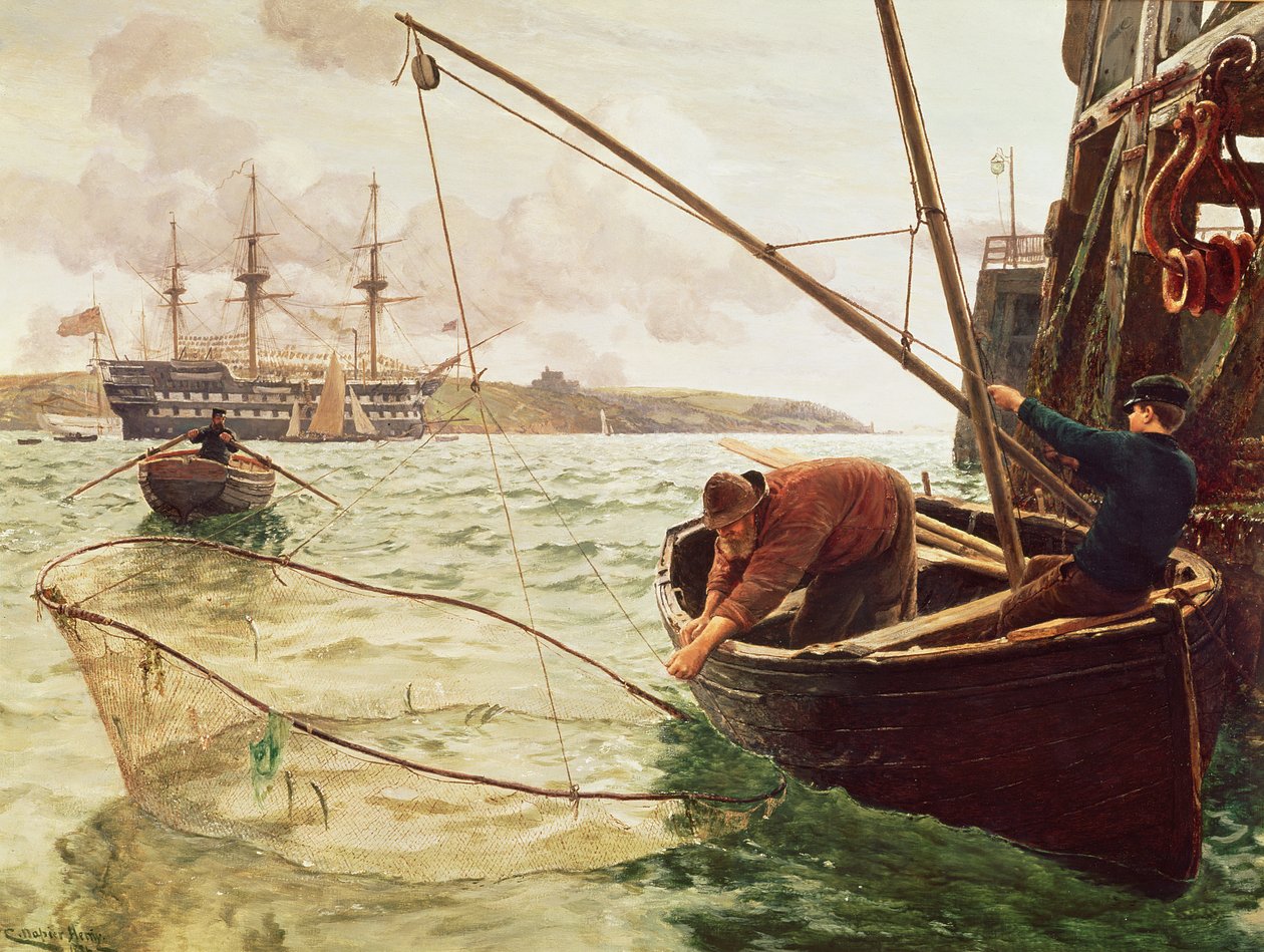 Ein Stintnetz, 1886 von Charles Napier Hemy
