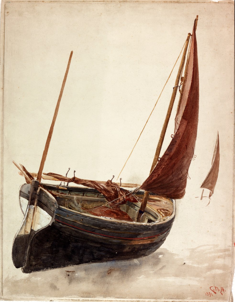 Studie eines Bootes von Charles Napier Hemy