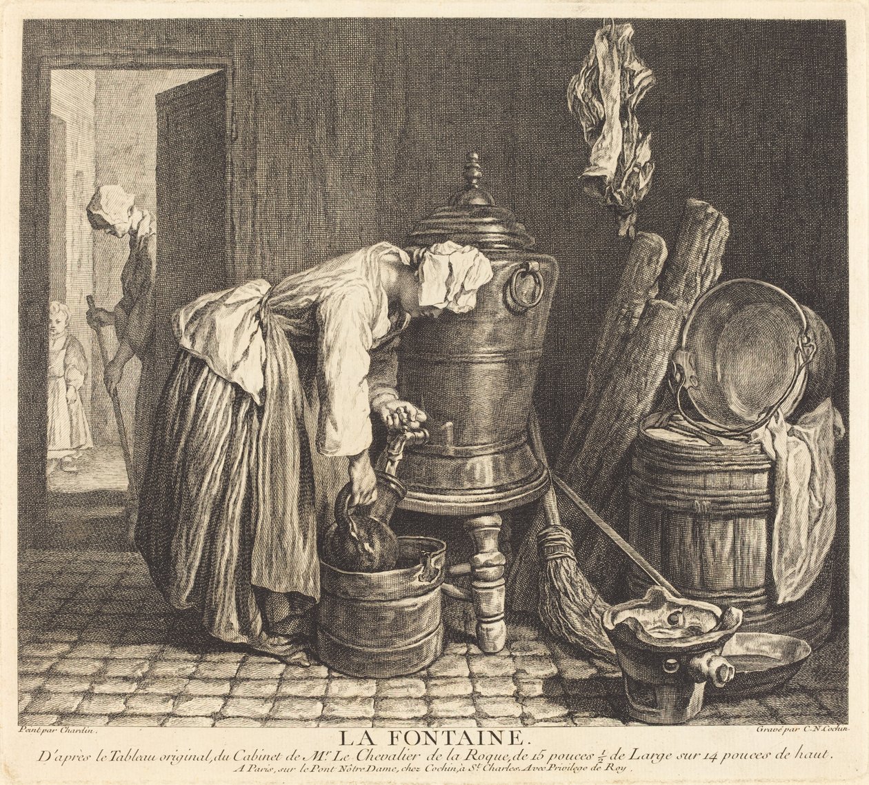 Der Brunnen von Charles Nicolas Cochin I after Jean Siméon Chardin