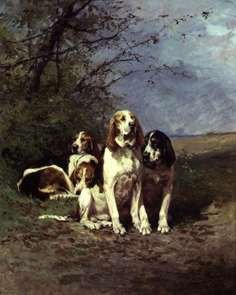 Ruhende Hunde von Charles Oliver de Penne