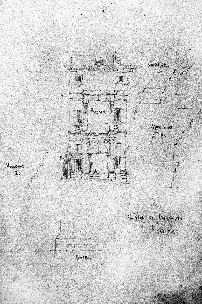 Casa di Palladio, Vicenza, 1891 von Charles Rennie Mackintosh