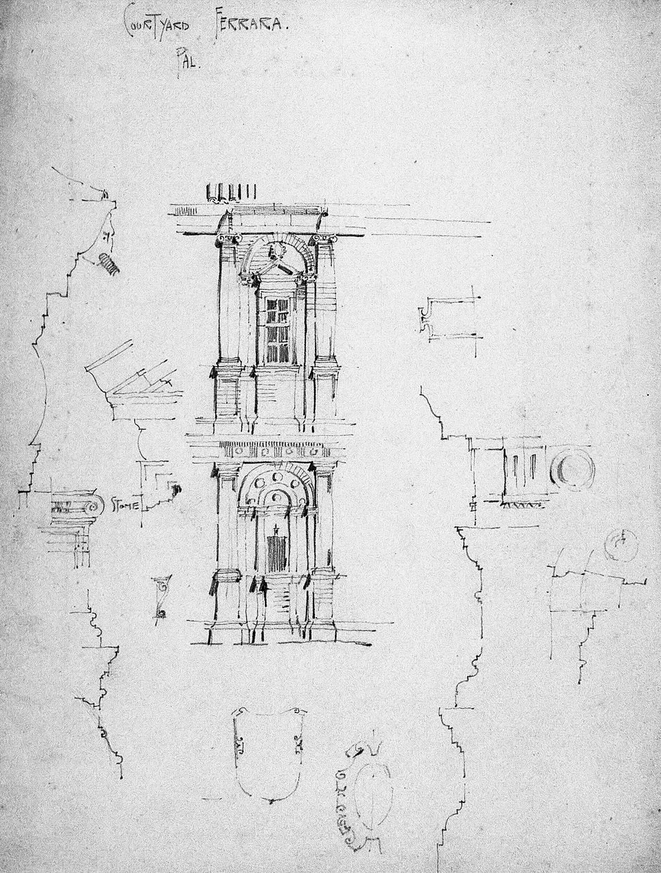 Palasthof, Ferrara, 1891 von Charles Rennie Mackintosh