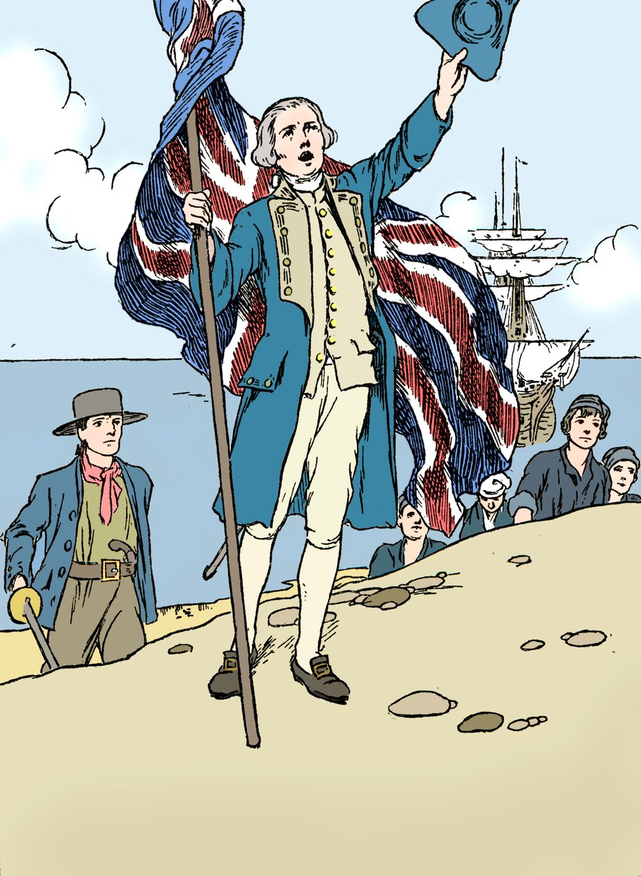 Captain Cook landet in Australien von Charles Robinson