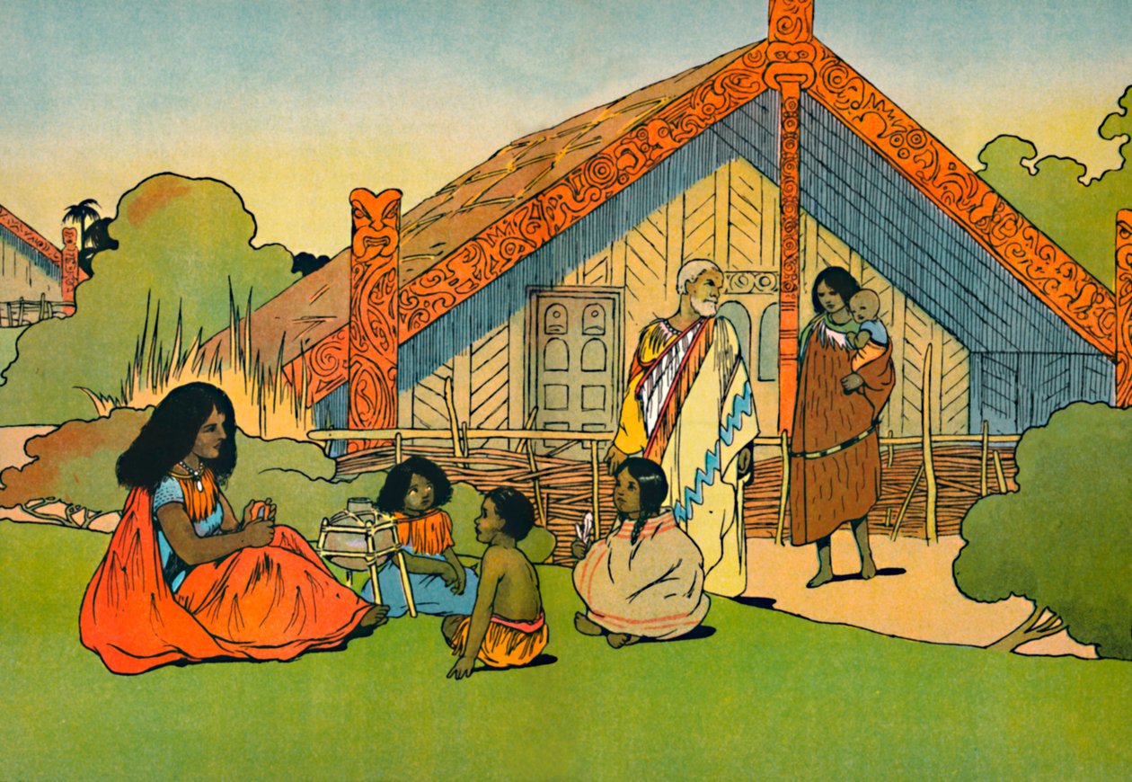 Das Zuhause der Maori, 1912 von Charles Robinson