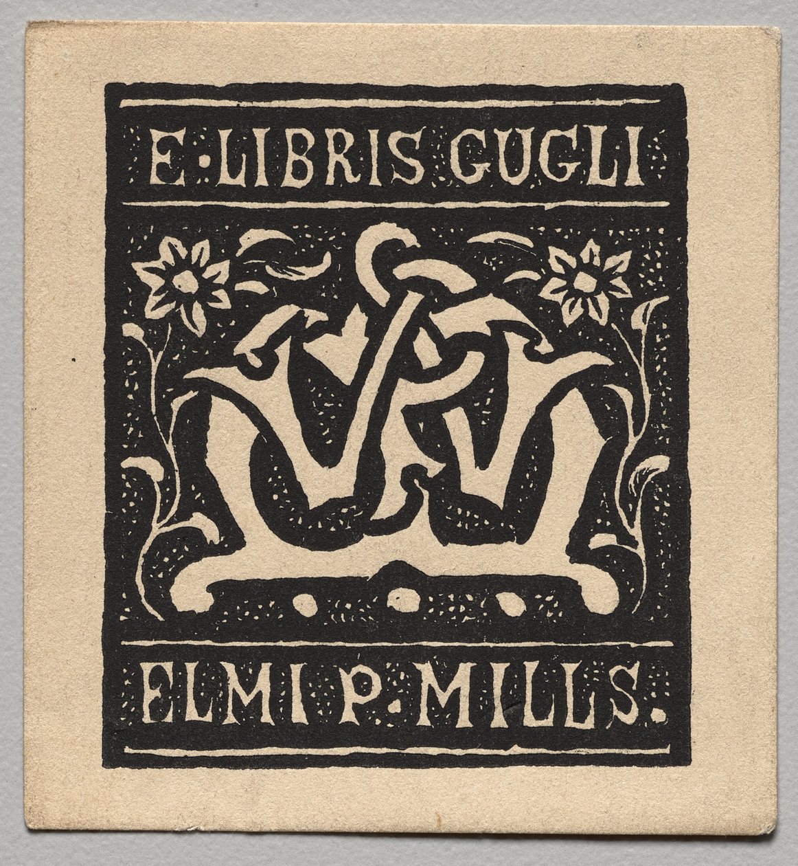 Exlibris: Elmi P. Mills von Charles Samuel Keene