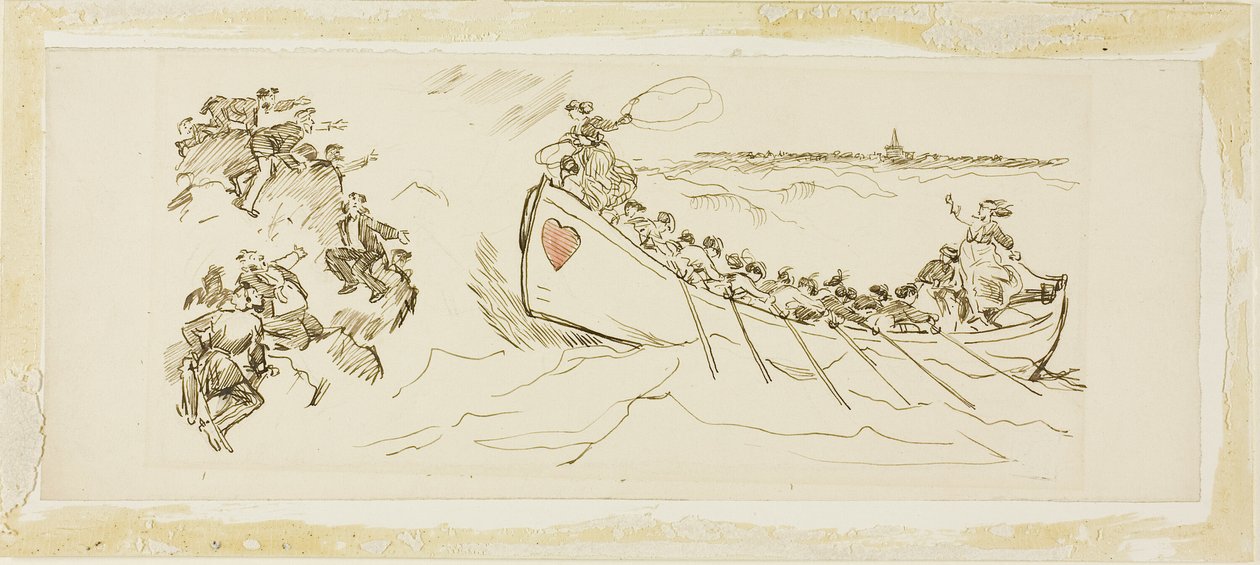 Rettungsboot voller Frauen von Charles Samuel Keene