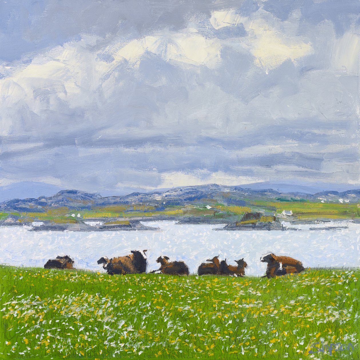 Dösende Schafe, Iona, 2015 von Charles Simpson