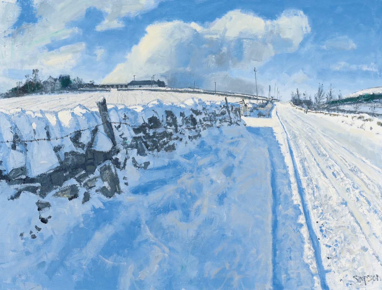 Verschneite Straße, 2014 von Charles Simpson