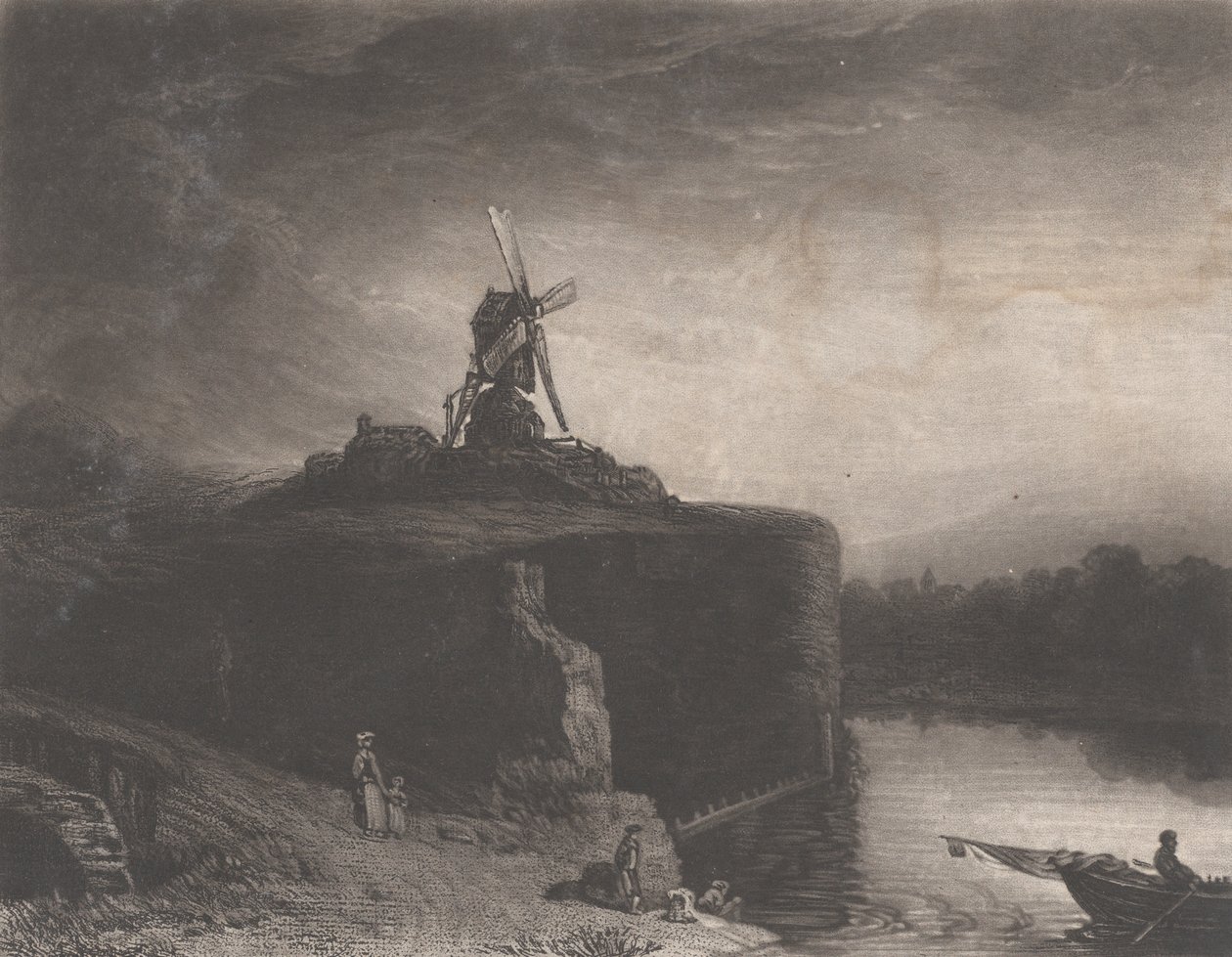Rembrandts Mühle, 1823 von Charles Turner