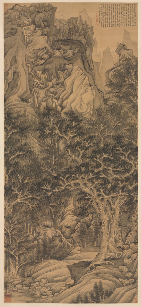 Der Berg der fünf Wasserfälle von Chen Hongshou