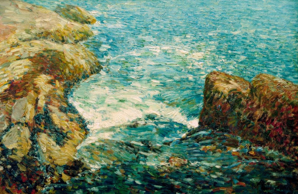 Brandung und Felsen von Childe Hassam