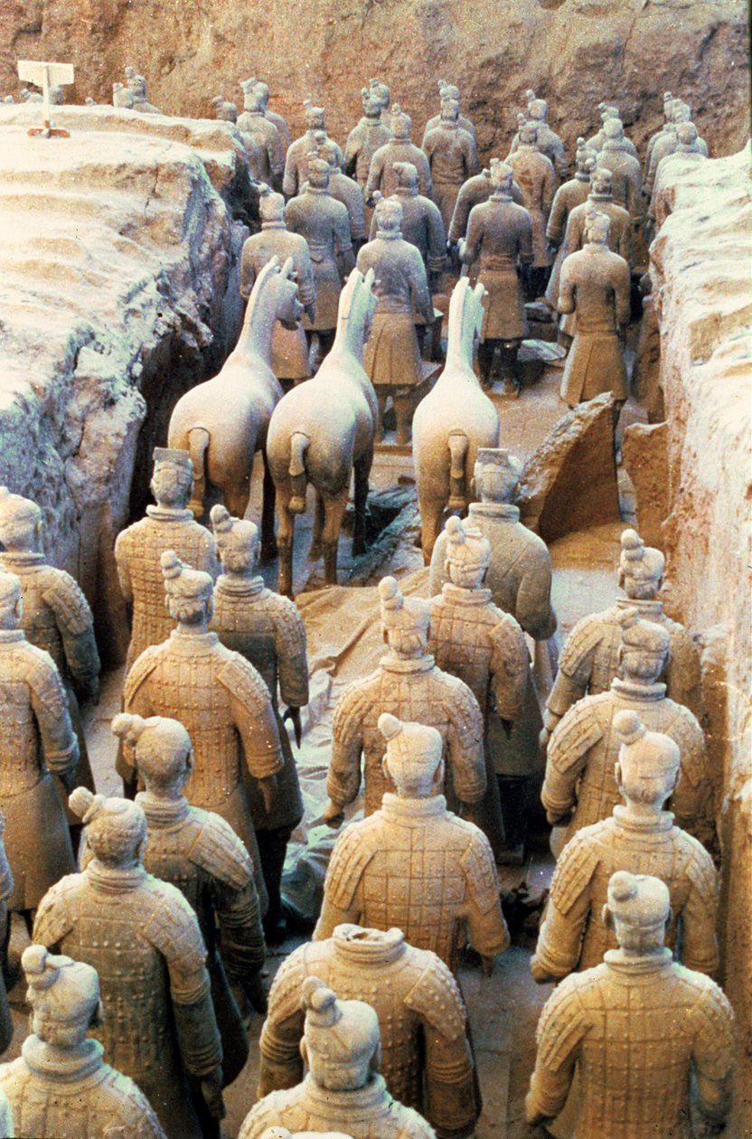 Terrakotta-Armee, Qin-Dynastie, 210 v. Chr. (Detail) von Chinese School