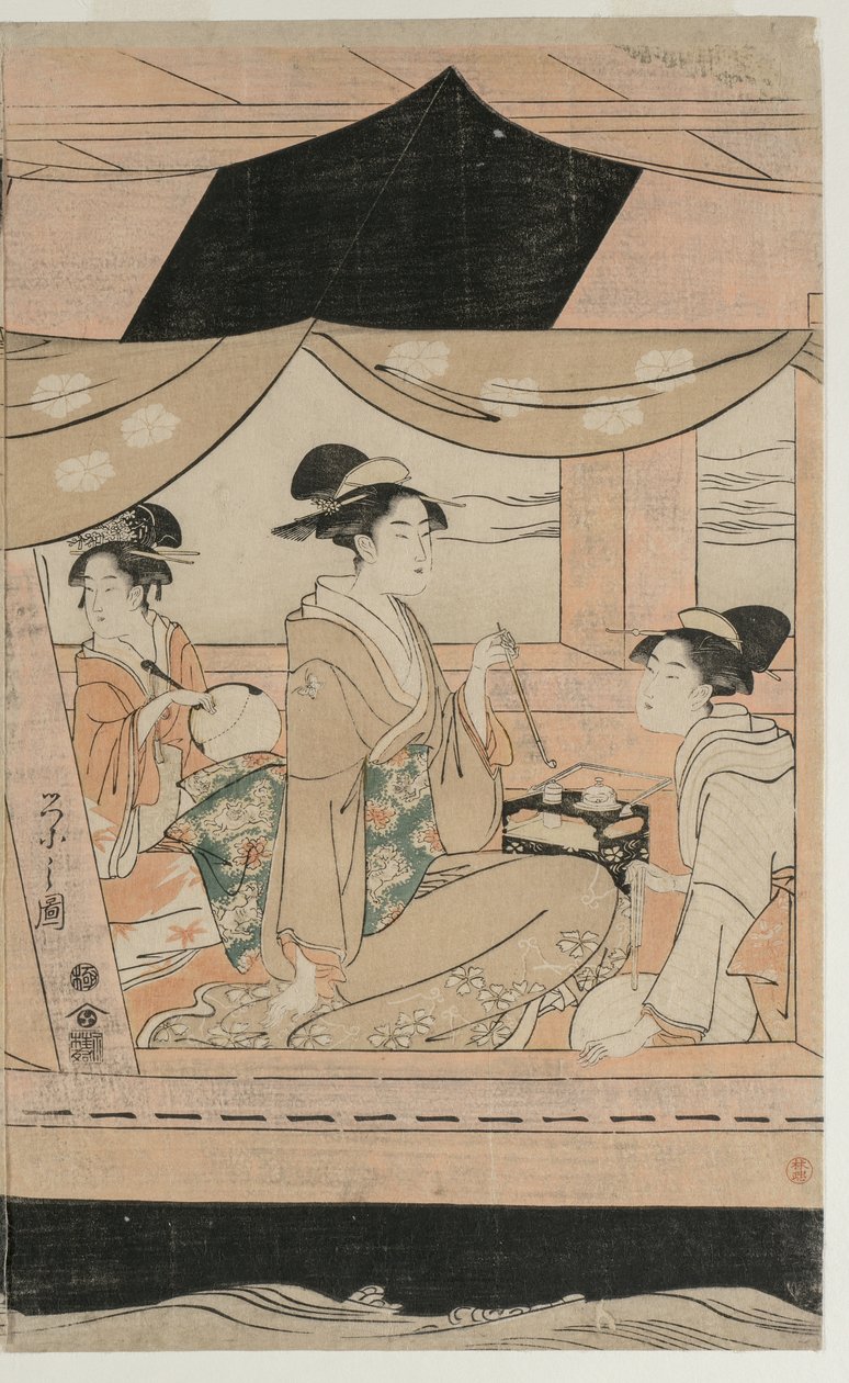 Party auf dem Vergnügungsboot Kawaichimaru von Chobunsai Eishi