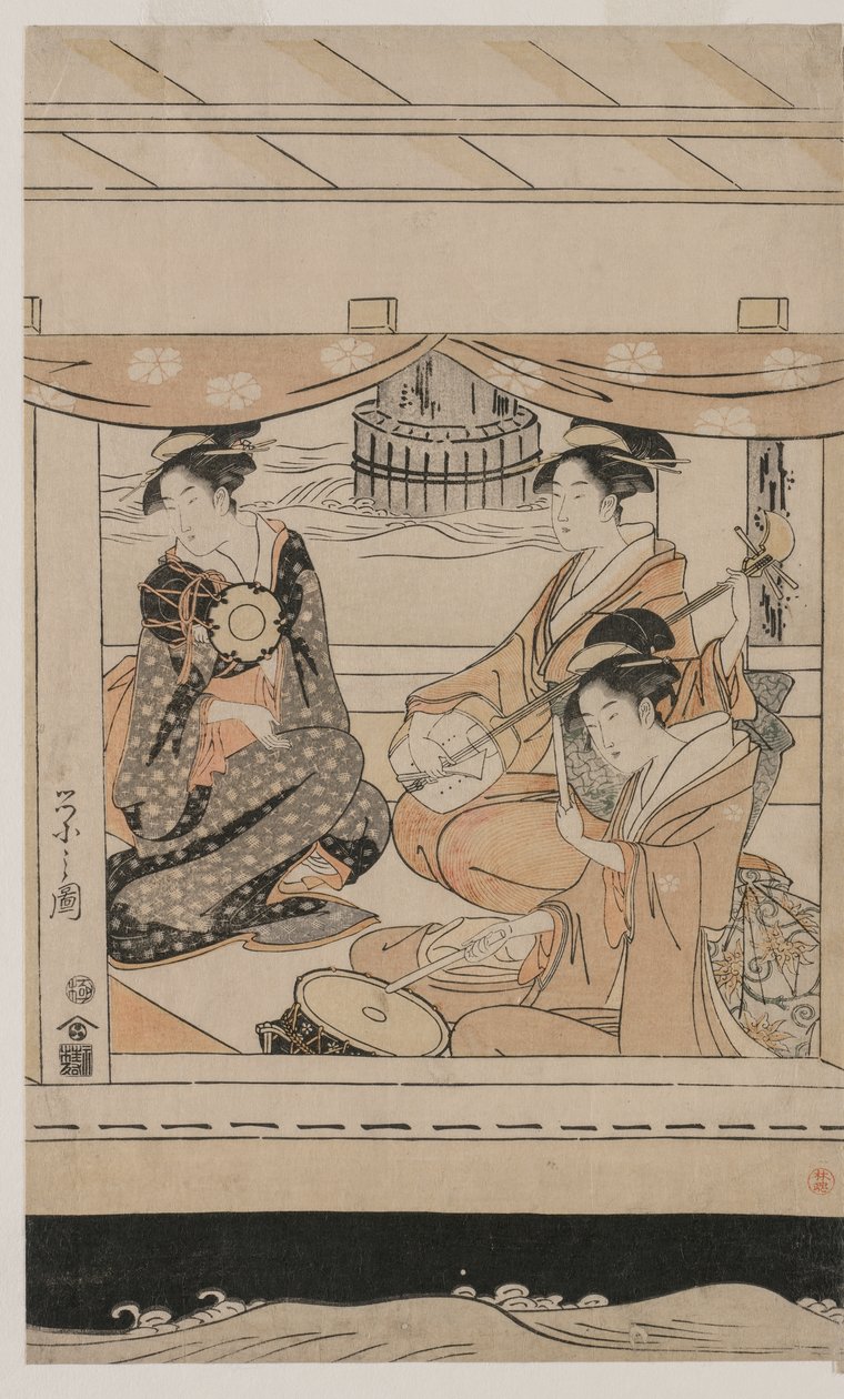Party auf dem Vergnügungsboot Kawaichimaru von Chobunsai Eishi