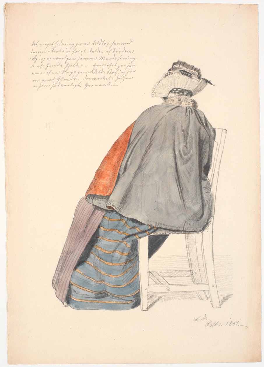 Sitzende Frau von hinten gesehen von Christen Dalsgaard