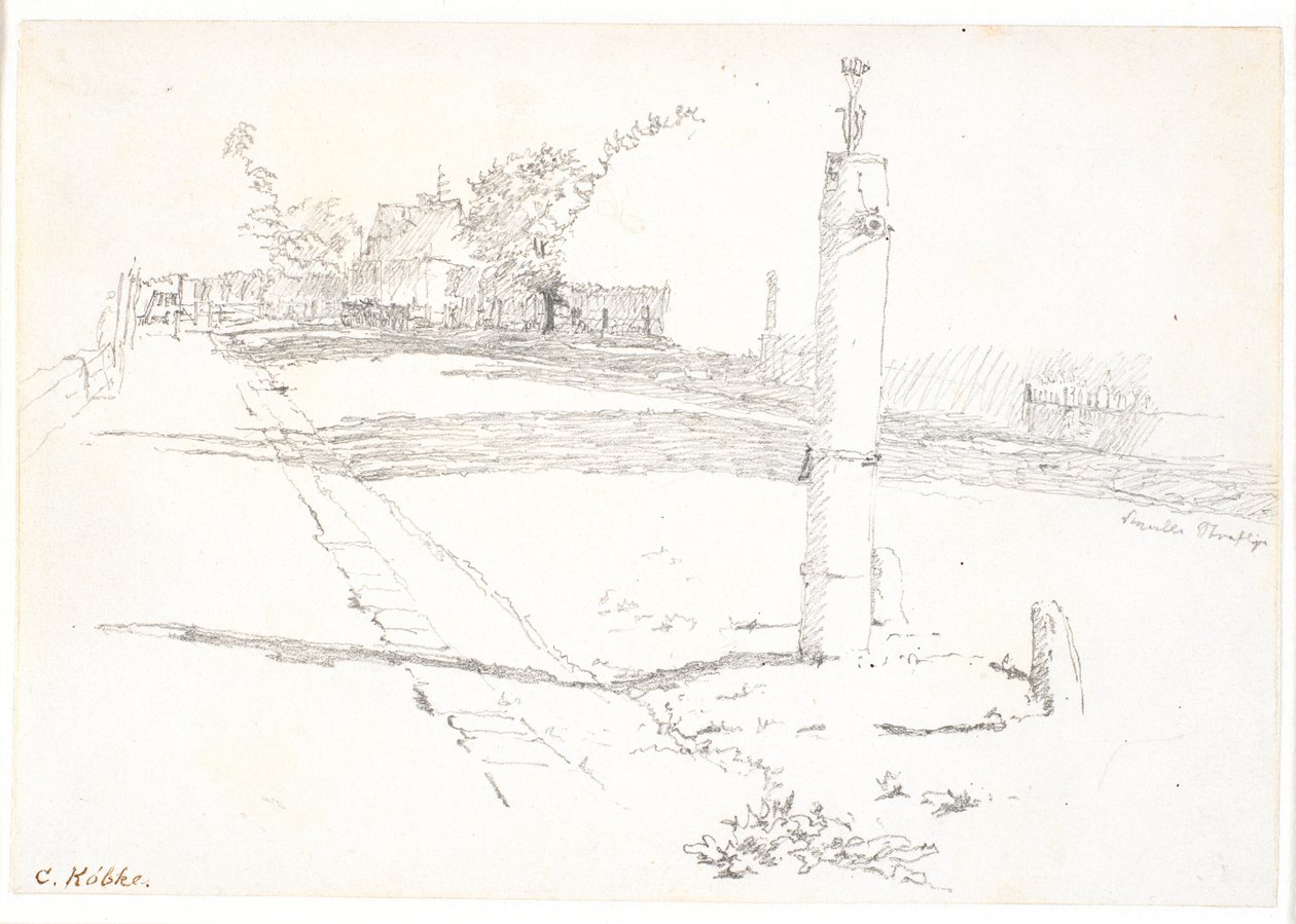 Die Straße mit dem Wasserbrunnen von Christen Købke