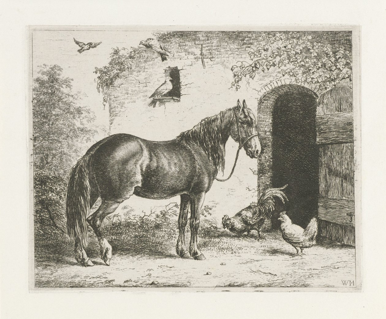 Pferd mit Halfter von Christiaan Wilhelmus Moorrees