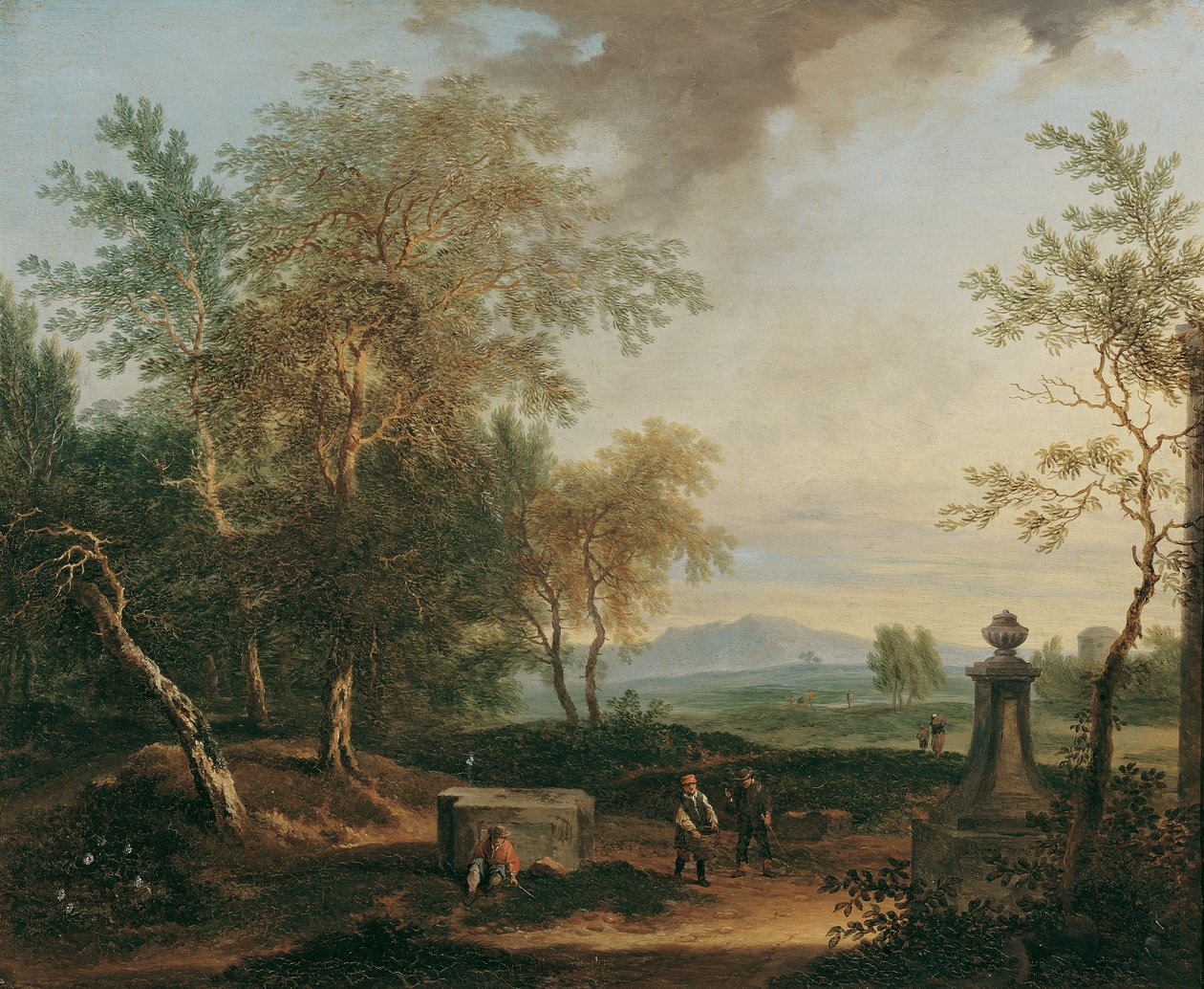Landschaft mit Postament von Christian Hilfgott Brand
