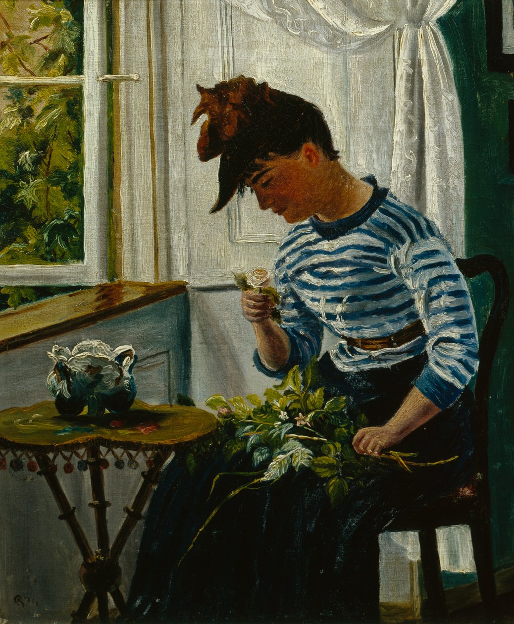 Mädchen mit Blumen von Christian Krohg