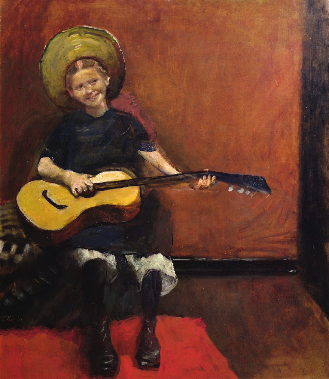 Mädchen mit Gitarre von Christian Krohg