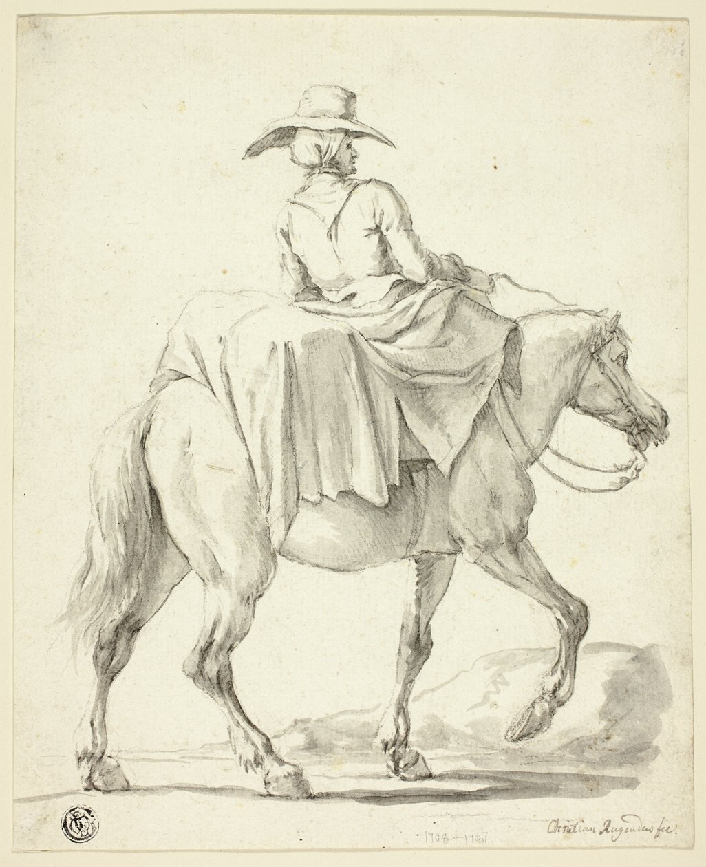 Marktfrau zu Pferd von Christian Rugendas