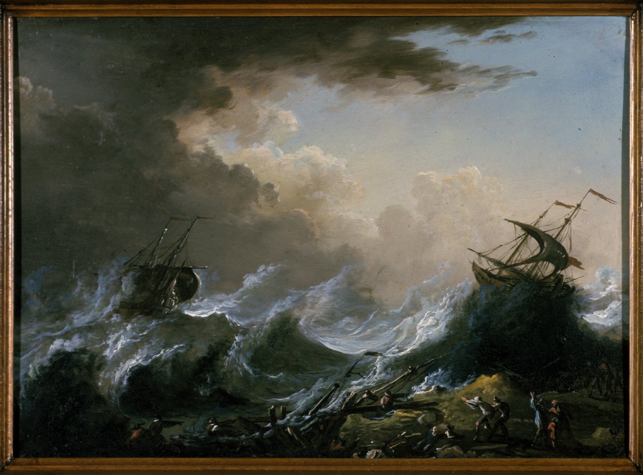 Seesturm und Schiffswrack von Christian Wilhelm Ernst Dietrich